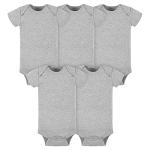 Gerber Baby 5-Pack Solid Onesies Bodysuits, Gray, 3-6 Months