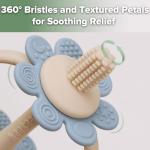 haakaa Silicone Baby Teether Toys,Nipple-Shaped End for Gum Massage,360° Baby Toothbrush Head for Self-Brushing Training,Easy to Grip - Sky Blue