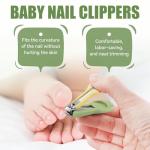 Baby Nail Care Set, 5 in 1 Baby Nail File Clippers Infant Grooming Kit Manicure Set for Newborn, Infant, Toddler, and Kids, Green