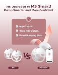 Momcozy M5 Smart APP Controlled Wearable Breast Pump, Hands-Free Wireless Electric Pump, 3 Modes 9 Suction Levels, BPA-Free, Portable Lightweight, 24mm Flange, 2-Pack Cozy Red