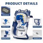 Collapsible Baby Bathtub for Newborns to Toddler with Real-time Temp Monitor & Floating Cushion,Portable Travel Tub for 0-36 Month, Foldable Baby Bath Tub for Infants Boy (Blue)