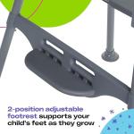 Cosco Kids Canteen High Chair Lightweight Portable Baby Feeding Chair with Adjustable Tray, Easy to Clean, Kitchen or Dining Use, Toddlers Up to 33 lbs, Mono Grey