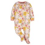 Gerber Baby Girls 4 Pack 'N Play Footie And Toddler Sleepers, Golden Floral, 3-6 Months US