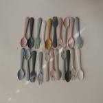 mushie Flatware Fork and Spoon Set For Kids | Made in Denmark (Sage)