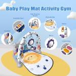 Cuterabit Baby Play Gym Mat, Baby Gym Activity Center, Kick and Play Piano with Music and Light, Tummy Time Toys for Newborn Babies Infants Boys Girls 0-3-6-9-12 Months (Grey)