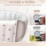 Mink Inflatable Baby Bathtub with Built-in Air Pump, Newborn to Toddler Bath Tub,Portable Travel Shower Basin with Back Support, Deflates and Folds Easily (Olive Bath)