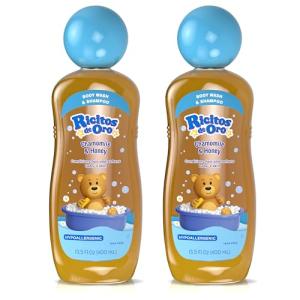 Ricitos de Oro 2-in-1 Baby Shampoo and Body Wash with Chamomile & Honey, Gentle Tear-Free Formula for Newborns & Toddlers, Sensitive Skin Care with Mild Scent, No Harsh Ingredients, 13.5 fl oz, 2-Pack