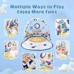 Cuterabit Baby Play Gym Mat, Baby Gym Activity Center, Kick and Play Piano with Music and Light, Tummy Time Toys for Newborn Babies Infants Boys Girls 0-3-6-9-12 Months (Grey)