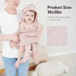 Susurration Hooded Baby Towels for Newborn 2 Pack 100% Muslin Cotton Towel for Babies，Highly Absorbent and Newborn Essential 30x30 Inch Pink&Purple