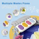 Cuterabit Baby Play Gym Mat, Baby Gym Activity Center, Kick and Play Piano with Music and Light, Tummy Time Toys for Newborn Babies Infants Boys Girls 0-3-6-9-12 Months (Grey)