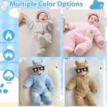Fairy Baby Newborn Baby Snowsuit Infant Winter Coat Bear Footie Fleece Romper Bunting Jumpsuit for Girls Boys Pink 0-3M