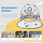 Cuterabit Baby Play Gym Mat, Baby Gym Activity Center, Kick and Play Piano with Music and Light, Tummy Time Toys for Newborn Babies Infants Boys Girls 0-3-6-9-12 Months (Grey)