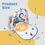 Cuterabit Baby Play Gym Mat, Baby Gym Activity Center, Kick and Play Piano with Music and Light, Tummy Time Toys for Newborn Babies Infants Boys Girls 0-3-6-9-12 Months (Grey)