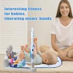 Cuterabit Baby Play Gym Mat, Baby Gym Activity Center, Kick and Play Piano with Music and Light, Tummy Time Toys for Newborn Babies Infants Boys Girls 0-3-6-9-12 Months (Grey)