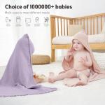 Susurration Hooded Baby Towels for Newborn 2 Pack 100% Muslin Cotton Towel for Babies，Highly Absorbent and Newborn Essential 30x30 Inch Pink&Purple