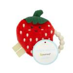 Pearhead Strawberry Crinkle Plush Baby Teether – Easter Basket Suffers BPA-Free Silicone Beaded Ring, Sensory Toy with Gentle Sound for Teething Pain Relief, Newborns 0+ Months