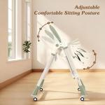 3-in-1 Baby High Chair with Soothing Rocker | Convertible Baby High Chair for babies and Toddlers | Brake Wheels, Easy Clean, Space Saving | Adjustable, Removable Tray (Green)