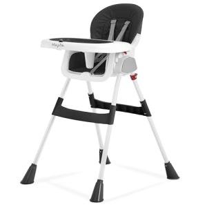 Dream On Me TableTalk 2-in-1 High Chair for Baby & Toddler – Convertible High Chair to Junior Chair, Removable Padded Seat, Dual Dishwasher-Safe Trays, Sturdy Steel Frame, Quick Folding Design – Black