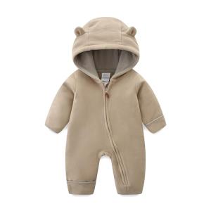 JingleBaBa Baby Bear Outfit One-Piece Fleece Snowsuit Winter Clothes Hooded Jumpsuit Romper Infant Outerwear 6-9 Months