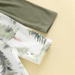 woshilaocai 2 Pack Baby Boy Girl Gown Sleeper Newborn Knotted Nightgown and Hat Set Infant Sleepwear (Pine Tree&Green,0-3 Months)