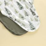 woshilaocai 2 Pack Baby Boy Girl Gown Sleeper Newborn Knotted Nightgown and Hat Set Infant Sleepwear (Pine Tree&Green,0-3 Months)