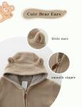 JingleBaBa Baby Bear Outfit One-Piece Fleece Snowsuit Winter Clothes Hooded Jumpsuit Romper Infant Outerwear 6-9 Months