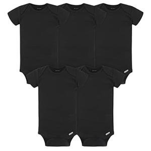 Gerber Baby Boys 5-pack Solid Onesies Bodysuits Shirt, Black, 0-3 Months US