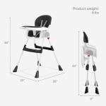 Dream On Me TableTalk 2-in-1 High Chair for Baby & Toddler – Convertible High Chair to Junior Chair, Removable Padded Seat, Dual Dishwasher-Safe Trays, Sturdy Steel Frame, Quick Folding Design – Black