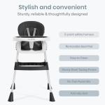Dream On Me TableTalk 2-in-1 High Chair for Baby & Toddler – Convertible High Chair to Junior Chair, Removable Padded Seat, Dual Dishwasher-Safe Trays, Sturdy Steel Frame, Quick Folding Design – Black