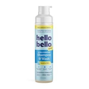 Hello Bello Ultra-Hydrating Baby Shampoo & Body Wash, Fragrance-Free, Tear Free & Safe for Sensitive Skin, 10oz Bottle