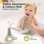 6-Pack Baby Washcloths – Soft Absorbent Viscose from Bamboo Washcloths for Face, Body, Baby Towels for Newborn, Kids, Toddlers,Infant,Gentle on Sensitive Skin,10x10 Reusable Face Towels(Earth Brown)