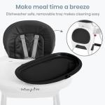 Dream On Me TableTalk 2-in-1 High Chair for Baby & Toddler – Convertible High Chair to Junior Chair, Removable Padded Seat, Dual Dishwasher-Safe Trays, Sturdy Steel Frame, Quick Folding Design – Black