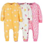 Onesies Brand Baby Girls 3-Pack Snug Fit One-Piece Cotton Pajamas, Fox, 12 Months