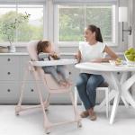 Little Folks by Delta Children 2-in-1 SlimFold High Chair for Babies and Toddlers, Pink