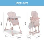 Little Folks by Delta Children 2-in-1 SlimFold High Chair for Babies and Toddlers, Pink