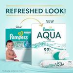 Pampers Aqua Pure Baby Wipes, 99% Water, Fragrance Free, 448 Baby Wipes Total (8X Flip-Top Packs) [Packaging May Vary]