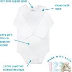 123 Bear Baby Cotton Spandex Infant Bodysuits Long Sleeve and Short Sleeve (Blk New 2-Pack Long Sleeve, 0-3 Months)