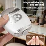 2026 New 3-in-1 Electric Nail Clipper with Polishing & LED Lamp, Nail Filing Storage, 3 Adjustable Speeds, Suitable for Elderly, Adults & Infants