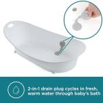 Contours Oasis 4-in-1 Baby Bathtub, Infant Bath Seat, Newborn Toddler Support, Portable, Quick-Dry Mesh Pad, Grow-with-Me, Comfortable, Cleanable, Compact, Non-Slip Base, Blue and White, 0-24 Months