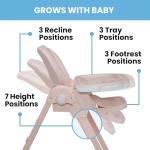 Little Folks by Delta Children 2-in-1 SlimFold High Chair for Babies and Toddlers, Pink