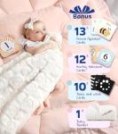 Little Dove 5-in-1 Plush Baby Play Gym, Tummy Time Mat with Blanket and 6 Sensory Toys, Baby Play Mats, Convertible Baby Gym for Sensory Development from Newborn to Toddler, Pink