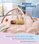 Little Dove 5-in-1 Plush Baby Play Gym, Tummy Time Mat with Blanket and 6 Sensory Toys, Baby Play Mats, Convertible Baby Gym for Sensory Development from Newborn to Toddler, Pink