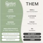 Parker Baby Diaper Backpack - Large Diaper Bag with Insulated Pockets, Stroller Straps and Changing Pad -"Birch Bag" - Cream