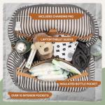 Parker Baby Diaper Backpack - Large Diaper Bag with Insulated Pockets, Stroller Straps and Changing Pad -"Birch Bag" - Cream