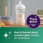 Philips Avent Natural Glass Baby Bottles with Natural Response Nipples (Medium Flow, Flow 3), 8oz, 2-Pack, SCY913/02
