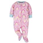 Onesies Brand Baby Girls' 4-Pack Sleep 'N Play Footies Multi Pack, Pink Unicorns, 6-9 Months