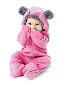 Cuddle Club Fleece Baby Bunting Bodysuit – Infant One Piece Kids Hooded Romper Outerwear Toddler Jacket