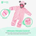 Cuddle Club Fleece Baby Bunting Bodysuit – Infant One Piece Kids Hooded Romper Outerwear Toddler Jacket