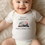 hrcfbk Newborn Infant Baby Bodysuit Coming Home Outfit First Edition Published 2026 Book Lover Clothes(Beige Book,0-3 Months)