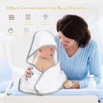 UNIMADE Hooded Towel for Newborn, 2 Pack Soft Coral Fleece Baby Towels, Ultra Absorbent Bath Cloths Bulk for Infants, Toddlers, Newborn Essential- 30 x 30 inch - Pink & White